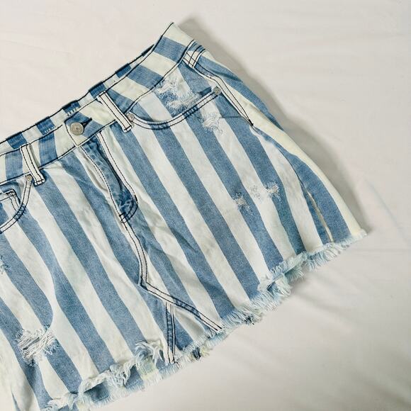 Rewash Blue & White Relaxed Denim Mini Skirt Sz 9/29 - Picture 2 of 6